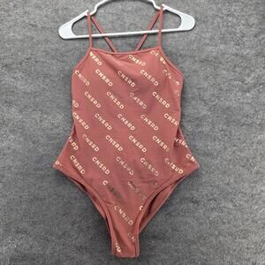 CENSORED One Piece Womens 10 Pink Lined Padded Spaghetti Strap Cheeky Stretch